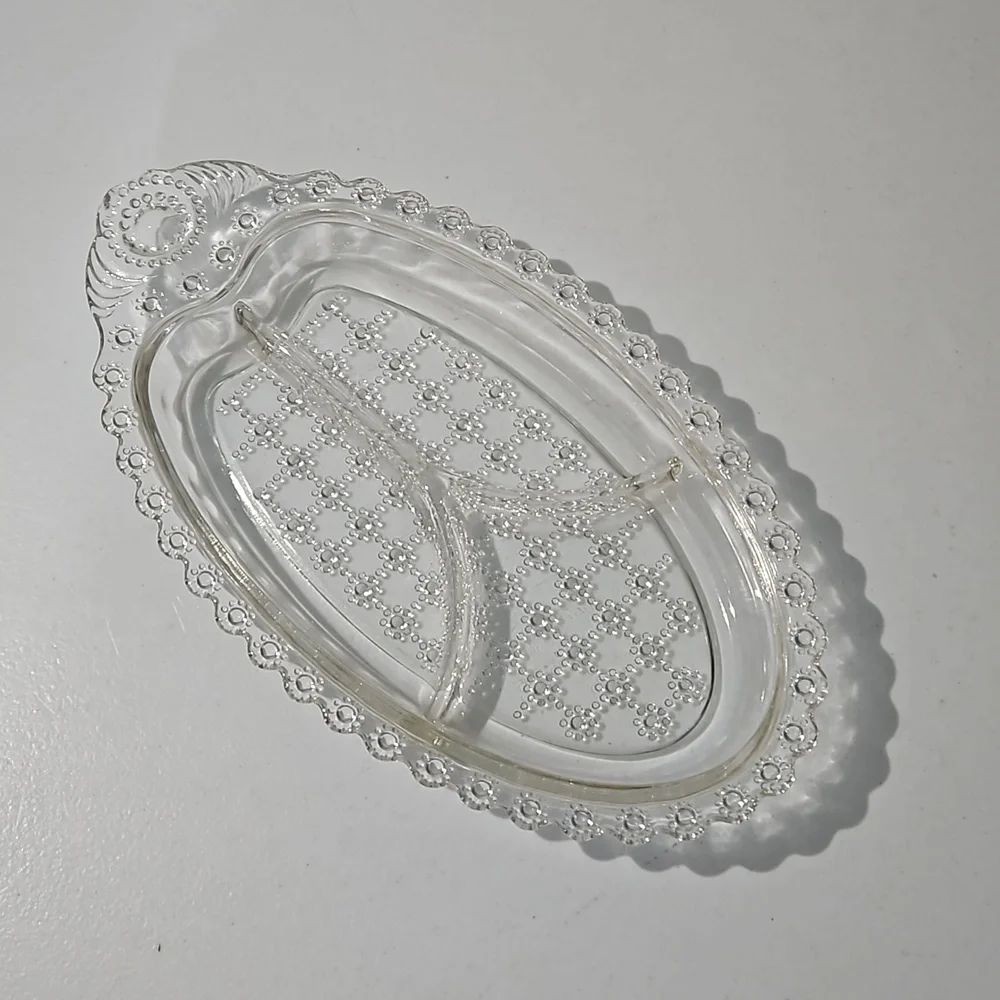 Elegant Clear Glass Divided Serving Tray